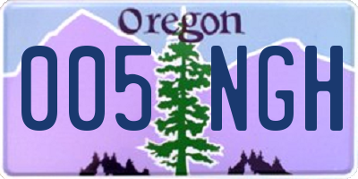 OR license plate 005NGH