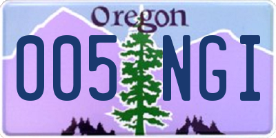 OR license plate 005NGI