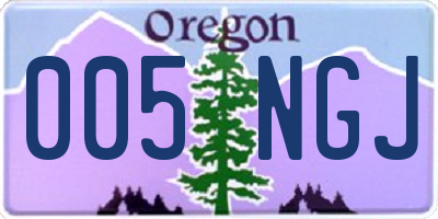 OR license plate 005NGJ