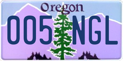 OR license plate 005NGL