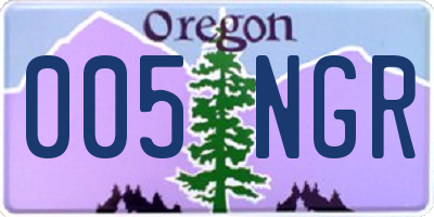 OR license plate 005NGR