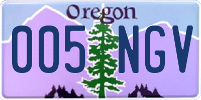 OR license plate 005NGV