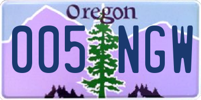 OR license plate 005NGW