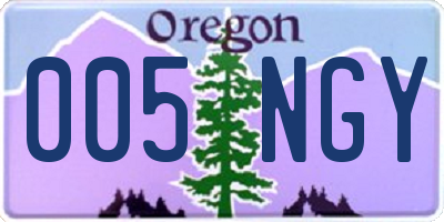 OR license plate 005NGY