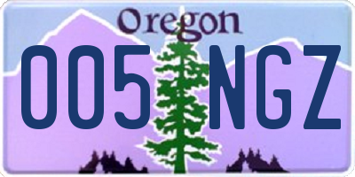 OR license plate 005NGZ