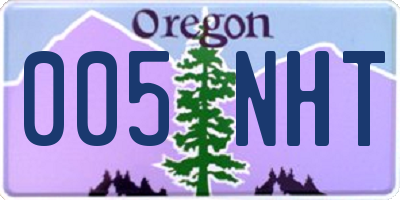 OR license plate 005NHT