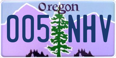 OR license plate 005NHV