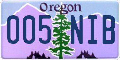 OR license plate 005NIB
