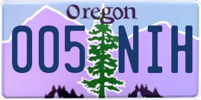 OR license plate 005NIH