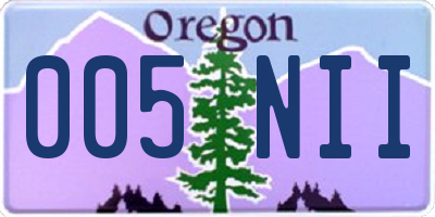 OR license plate 005NII