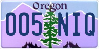 OR license plate 005NIQ