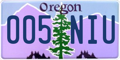 OR license plate 005NIU