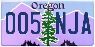 OR license plate 005NJA