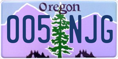 OR license plate 005NJG