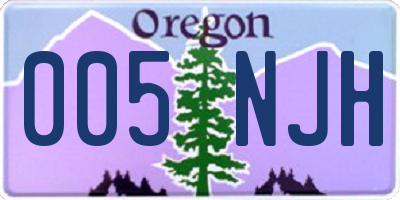 OR license plate 005NJH