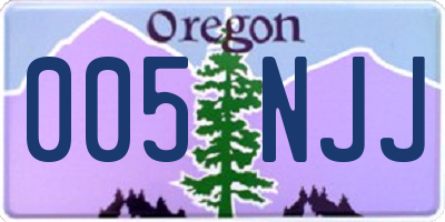 OR license plate 005NJJ