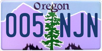 OR license plate 005NJN