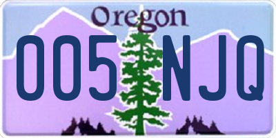 OR license plate 005NJQ