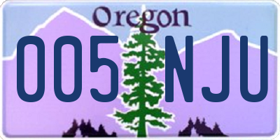 OR license plate 005NJU