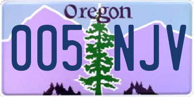 OR license plate 005NJV