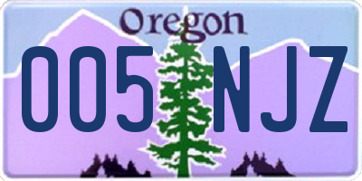 OR license plate 005NJZ