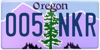OR license plate 005NKR