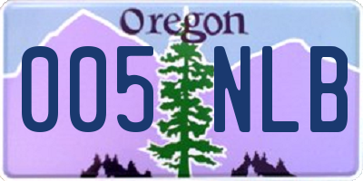 OR license plate 005NLB