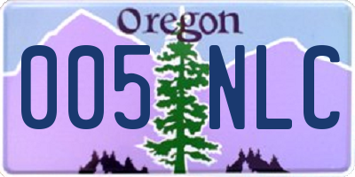 OR license plate 005NLC