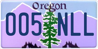 OR license plate 005NLL