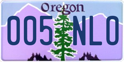 OR license plate 005NLO