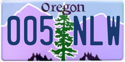 OR license plate 005NLW