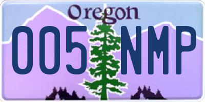 OR license plate 005NMP