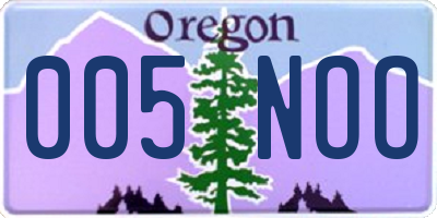 OR license plate 005NOO