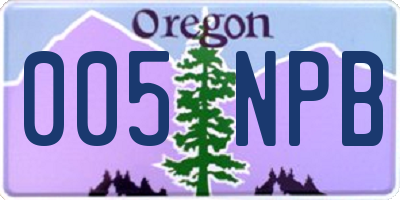 OR license plate 005NPB