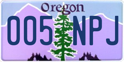 OR license plate 005NPJ