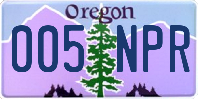 OR license plate 005NPR