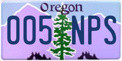 OR license plate 005NPS
