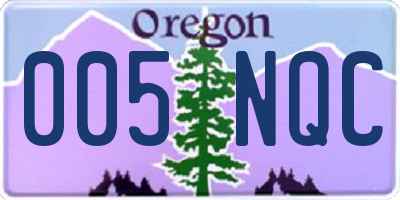 OR license plate 005NQC
