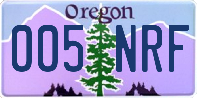 OR license plate 005NRF