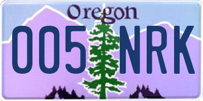 OR license plate 005NRK
