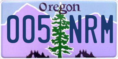 OR license plate 005NRM