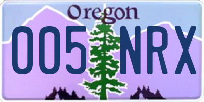 OR license plate 005NRX