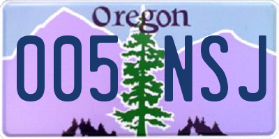OR license plate 005NSJ