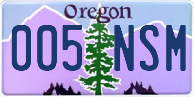OR license plate 005NSM