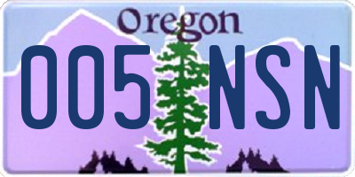 OR license plate 005NSN
