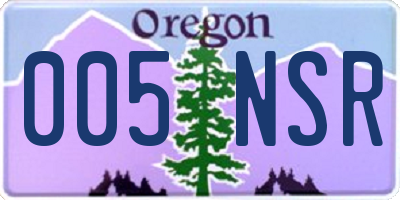 OR license plate 005NSR