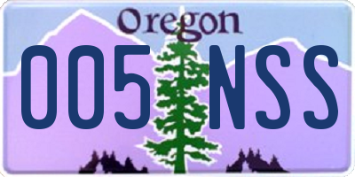 OR license plate 005NSS