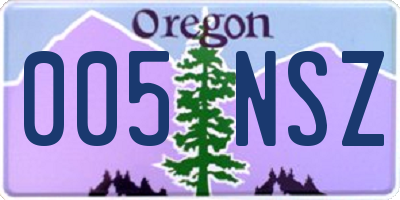 OR license plate 005NSZ