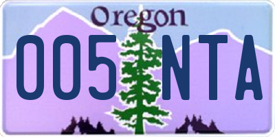 OR license plate 005NTA