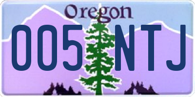 OR license plate 005NTJ